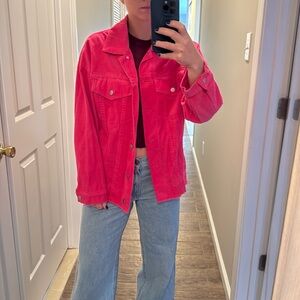 Pink oversized jean jacket